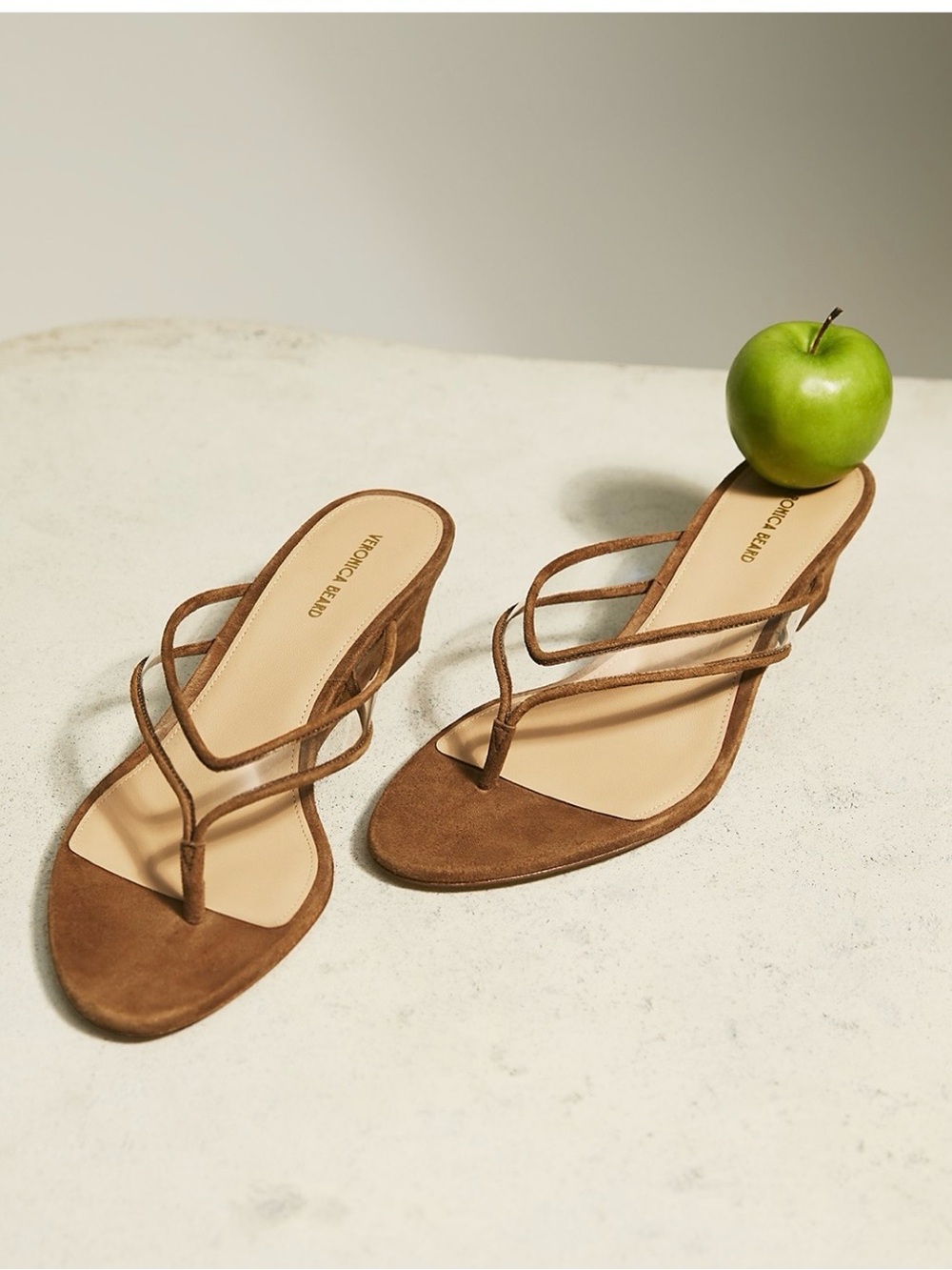 Veronica Beard Brown Suede Strappy Wedge Sandals